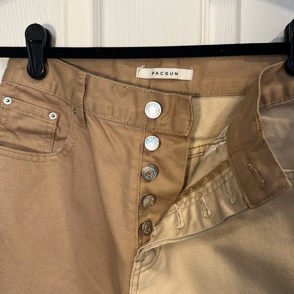 PacSun Size 24 Colorblock Dad Jean dark/light khaki - Picture 6 of 7